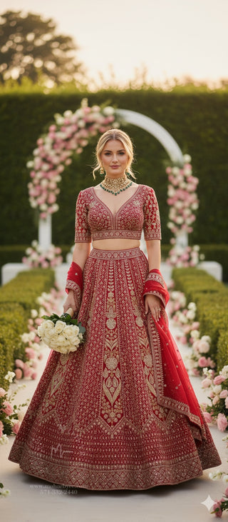 Classic Red Bridal Lehenga Set