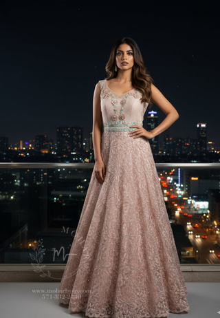 Soft Blush Pink Floor Length Gown