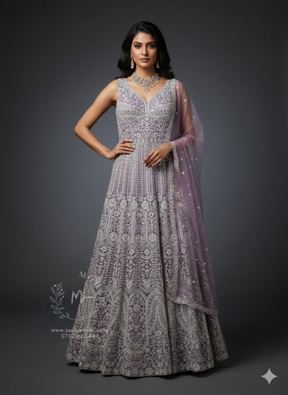 Lavender And Silvery Gown-Style