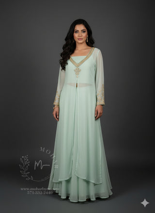 Pastel Mint Green Indo-Western