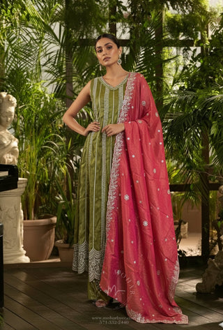 Lime green Straight-Cut Kurta Set