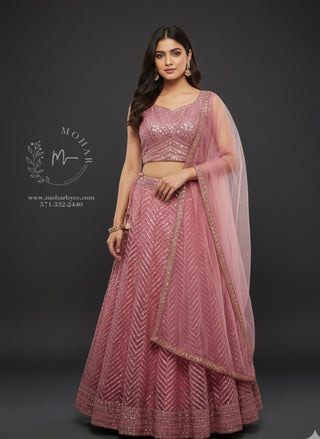 Rose Pink Lehenga Choli Set