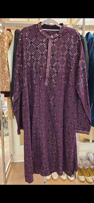 Purple Sequin Embellished Kurta
