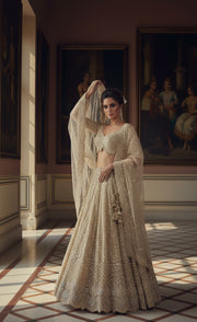 Champagne Gold Sequin Embroidered Bridal Lehenga Set