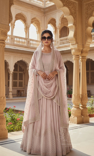 Light Pink Embellished Lehenga Choli