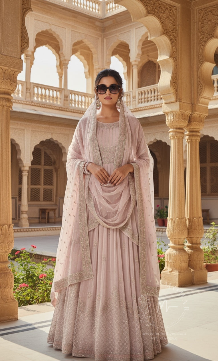 Light Pink Embellished Lehenga Choli