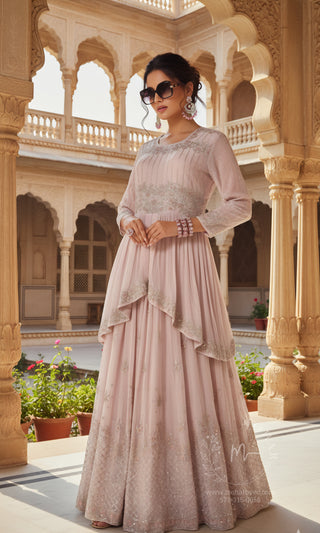 Light Pink Embellished Lehenga Choli