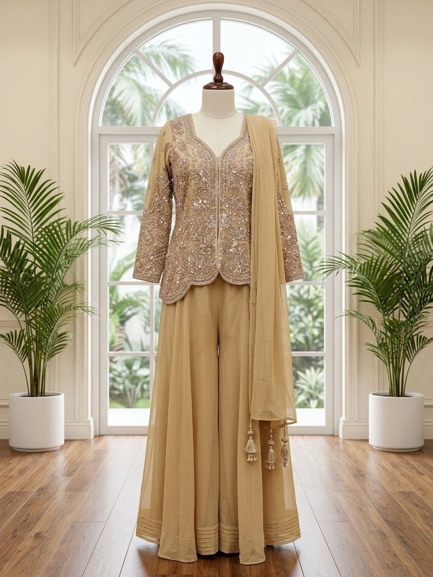 Champagne Gold Sharara Set