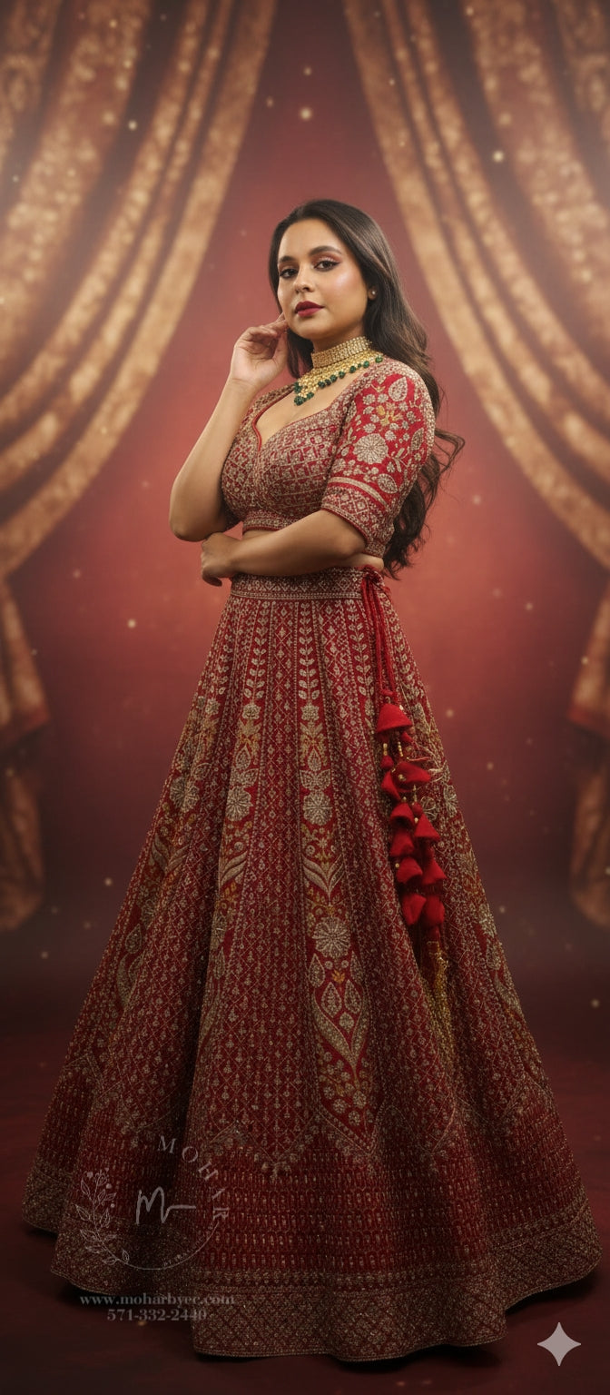 Classic Red Bridal Lehenga Set