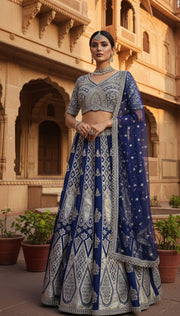 Majestic Royal Blue Lehenga Choli Set