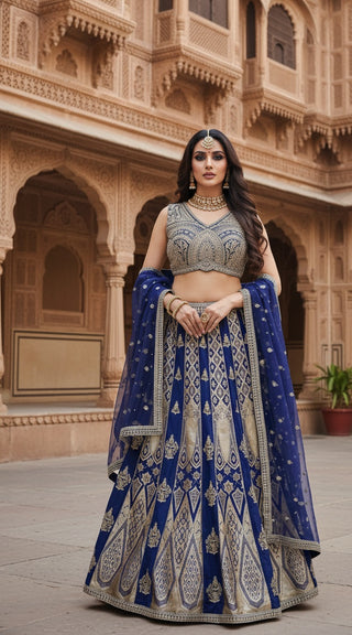 Majestic Royal Blue Lehenga Choli Set