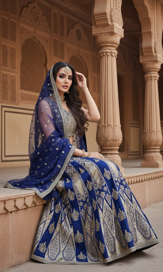 Majestic Royal Blue Lehenga Choli Set