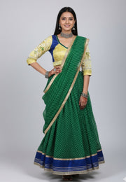 Emerald Green & Gold Lehenga Choli Set