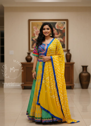 Sunshine Yellow Bandhani Lehenga Set