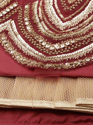 Rosegold Net Embroidered Mirror Lehenga