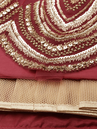 Rosegold Net Embroidered Mirror Lehenga