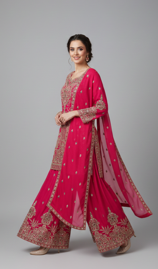 Magenta Pink Sharara Set
