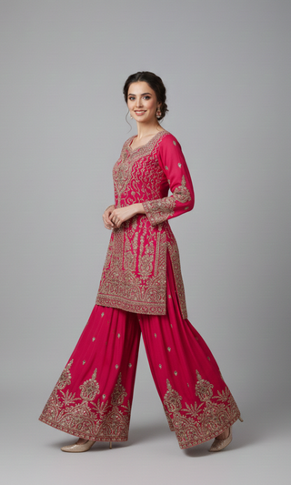 Magenta Pink Sharara Set