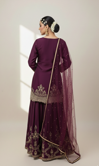 Wine Sharara Set