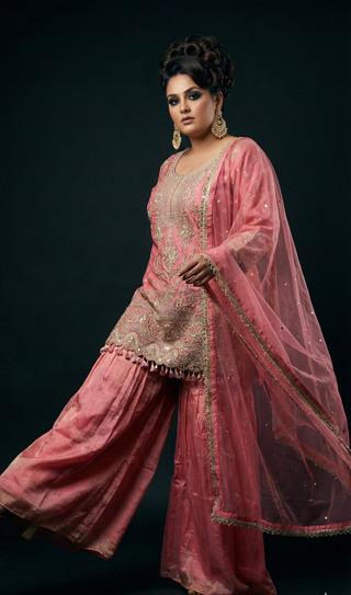 Blush Pink Sharara Set
