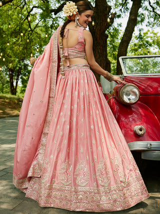 Chiffon Sequinse embroidery Semi-Stitched Lehenga choli & Dupatta
