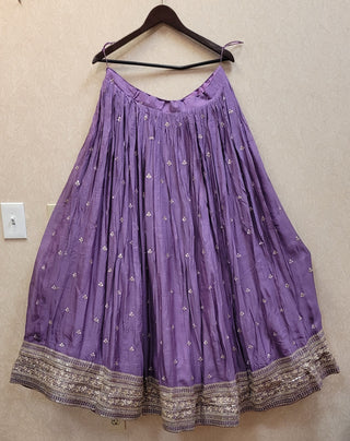 Lavender Lehenga in Georgette sequins with floral soft organza dupatta