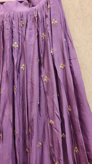 Lavender Lehenga in Georgette sequins with floral soft organza dupatta