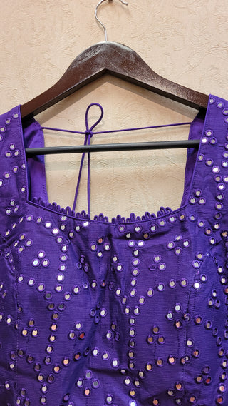 Purple Benarasi Silk Lehenga with jacket