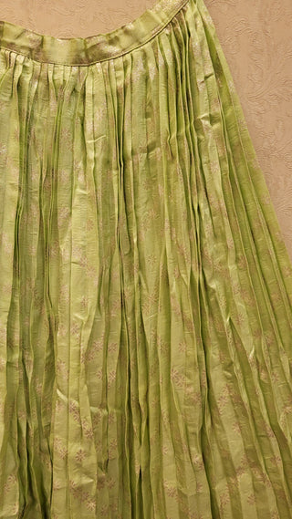 Sea green Silk Lehenga in Net Dupatta