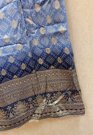 Blue Lehenga In Pure raw silk With Hand Work