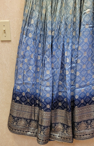 Blue Lehenga In Pure raw silk With Hand Work