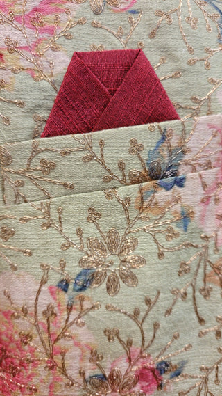 Pink floral with golden embroidery Vest - Men's