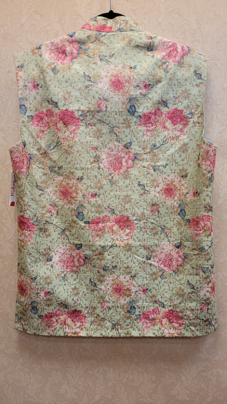 Pink floral with golden embroidery Vest - Men's