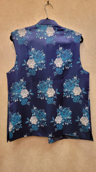 Blue floral Vest - Men's