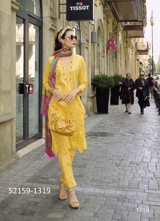 Cotton Salwar Suit - Yellow