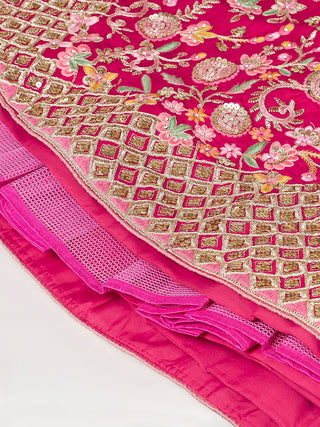 Rose Pure Georgette Sequinse Work Lehenga
