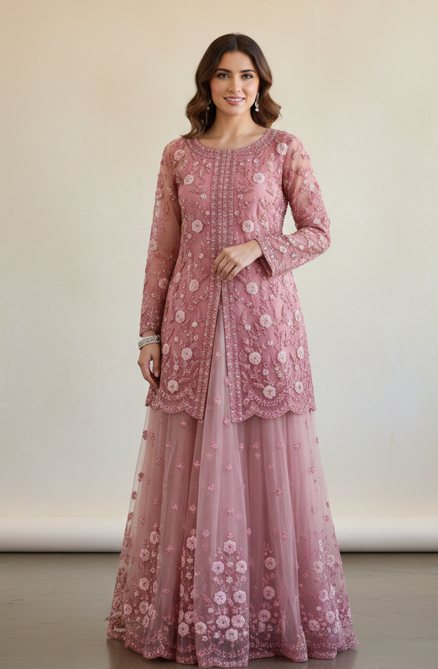 Petal Pink Sharara Set