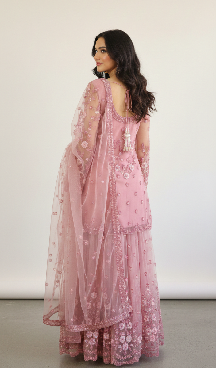 Petal Pink Sharara Set