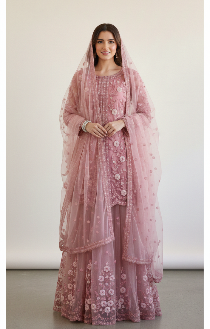 Petal Pink Sharara Set