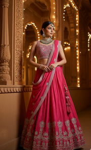 Pink & Gold Embroidered Lehenga