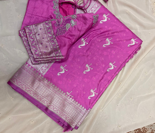 Fuchsia Banarasi Silk Saree