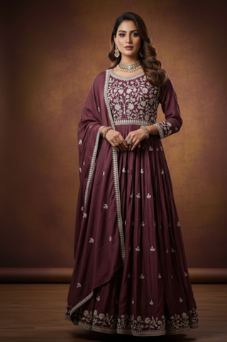 Deep Maroon Anarkali Suit