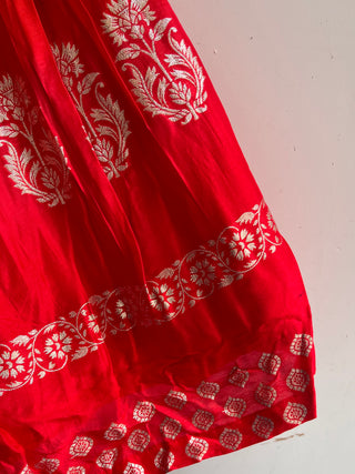 Orange Net Mirror and Sequin Embellished Lehenga Choli