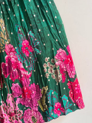 Radiant Green Embellished Floral Lehenga Set