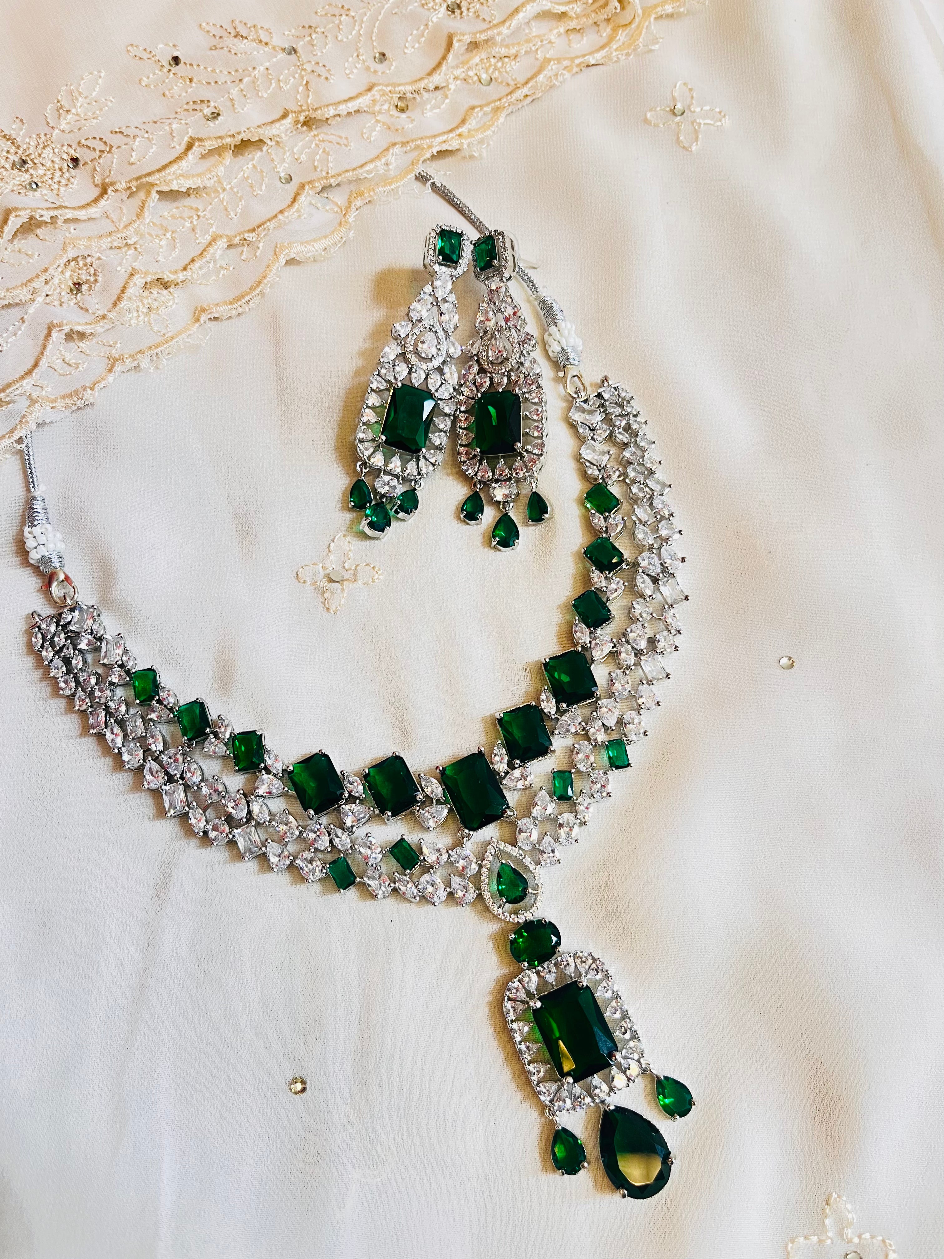Nita Ambani replica Emerald Necklace Set