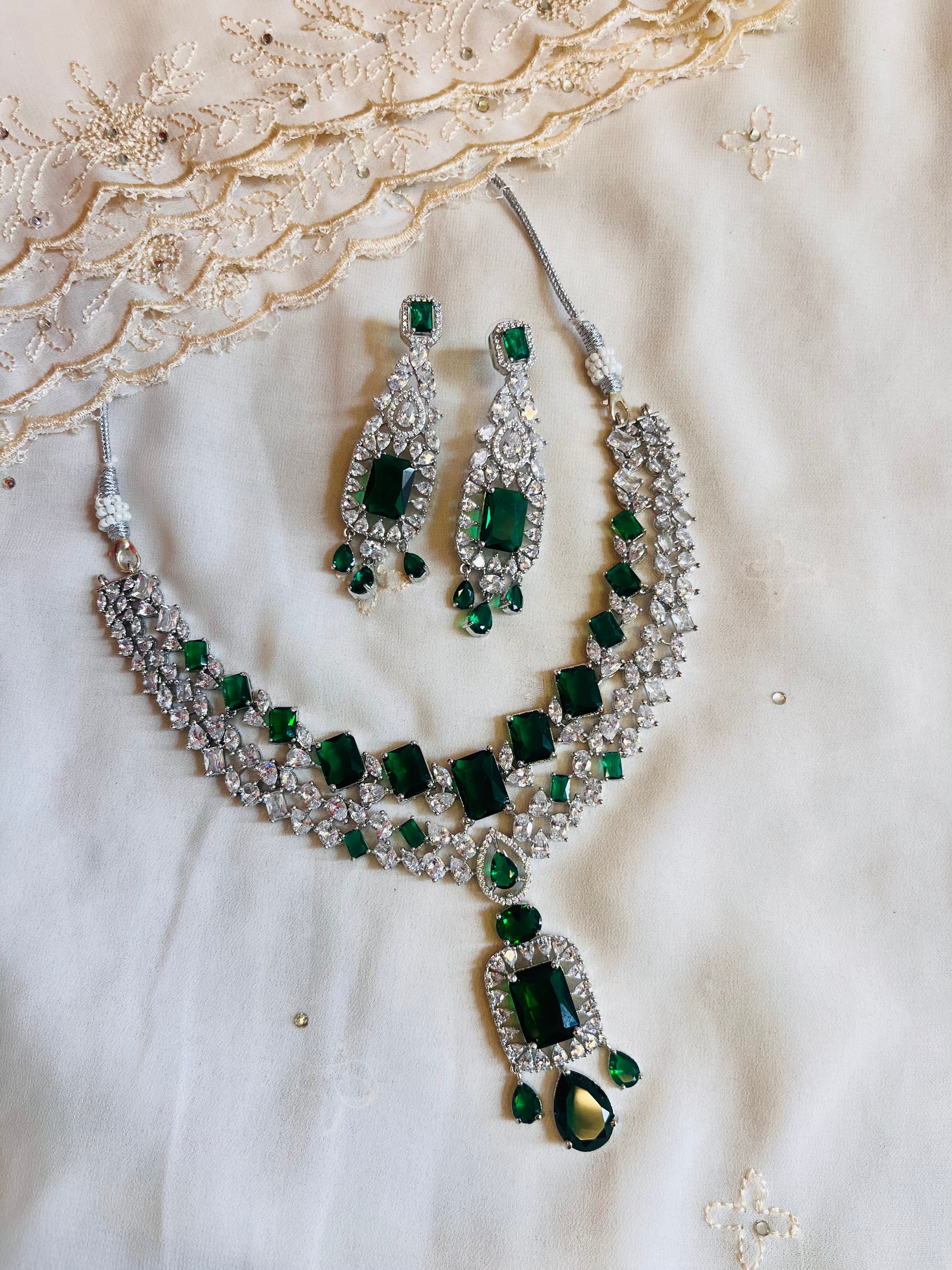 Nita Ambani replica Emerald Necklace Set