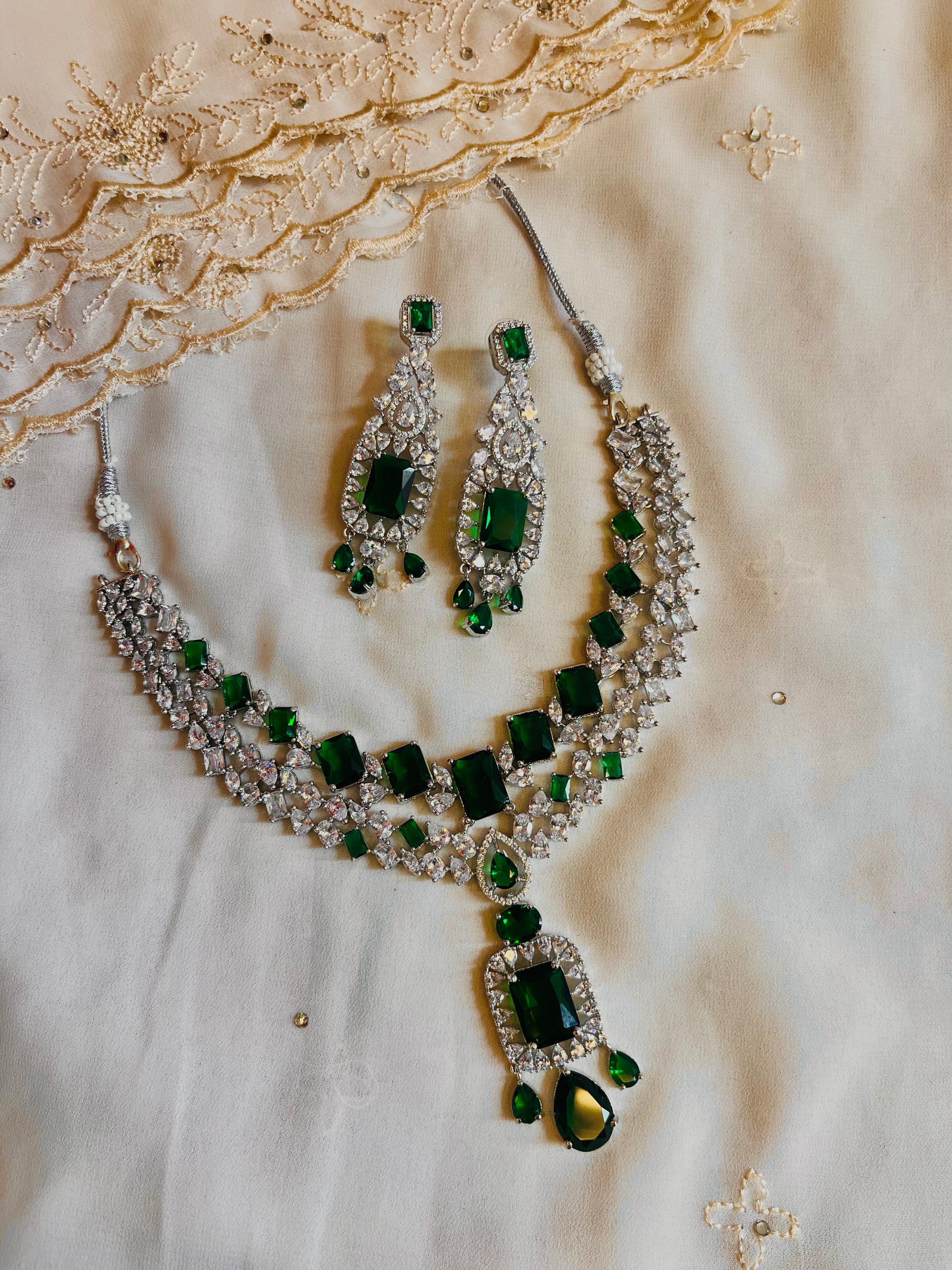 Nita Ambani replica Emerald Necklace Set