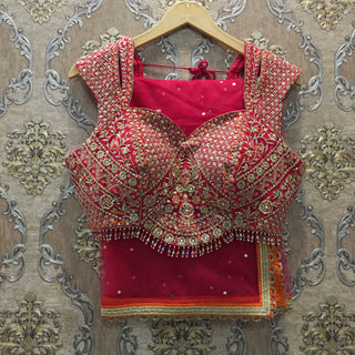 Multicolored lehenga - Orange Pink