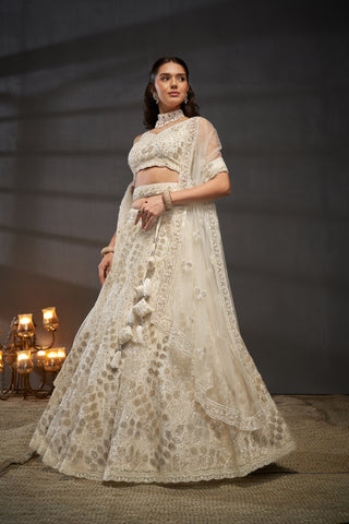 Net Cutdana, Sequins Lehenga