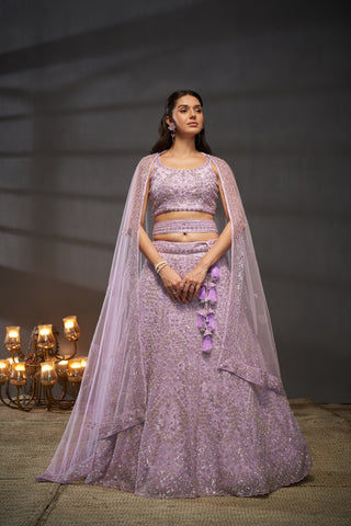 Reception Diamond Net Lehenga